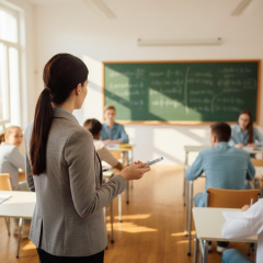 Вчитель за роботою з учнями