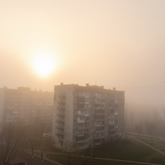 Густой туман над Киевом