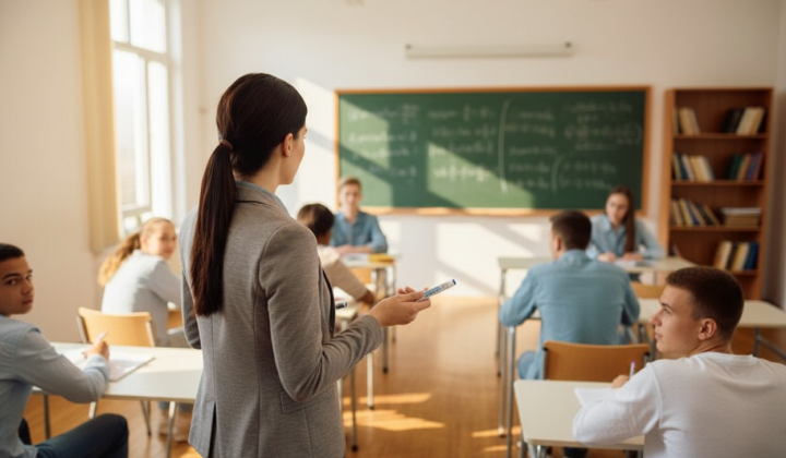 Вчитель за роботою з учнями