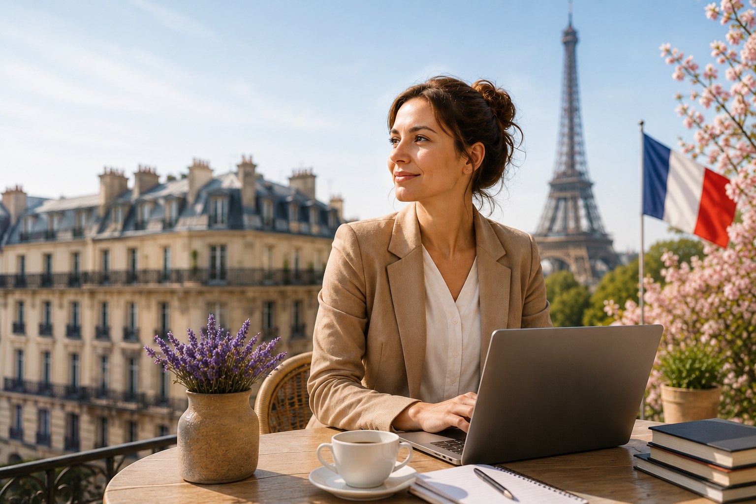 how to go to France for work with a biometric passport