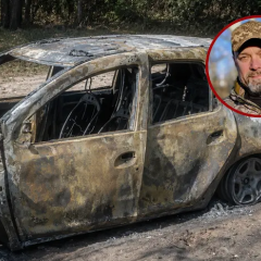Автомобіль комбата під обстрілом беспілотника