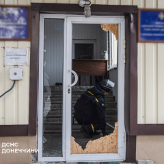 Пожарная часть в Славянске после авиаудара