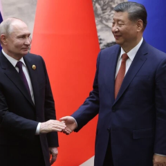 Путин и Си Цзиньпин на переговорах