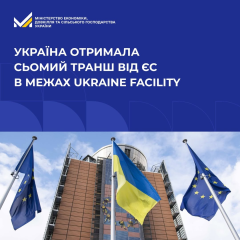 Флаг Украины и деньги ЕС