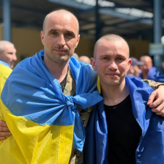 Released defenders and civilian in Ukraine