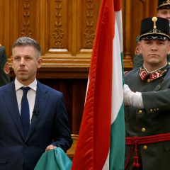 Прапор ЄС на фоні уряду