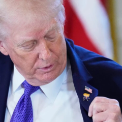 Trump with a badge and criticism of the Nobel Committee