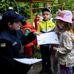 Rescue woman in a game uniform