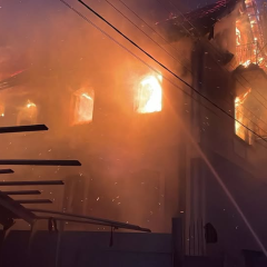Fires in Kyiv after the strike