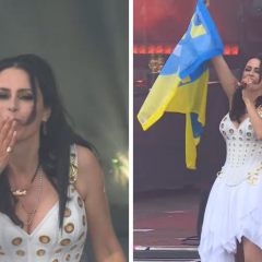 Within Temptation розгорнув прапор України з написом батальйону на фестивалі в Німеччині