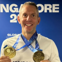 49-летний британец на чемпионате по плаванию