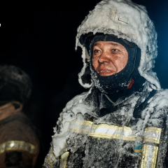 Фото рятувальника ДСНС, замерзлий лід