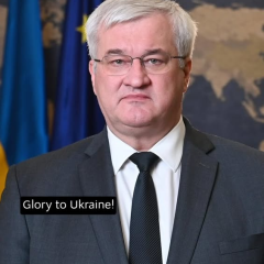 Андрей Сибига с флагом Украины