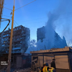 Руйнування будинків в Києві під час масованої атаки