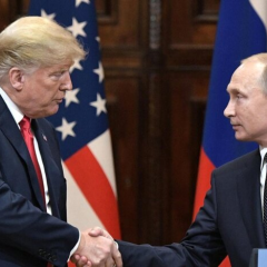 Трамп и Путин на переговорах