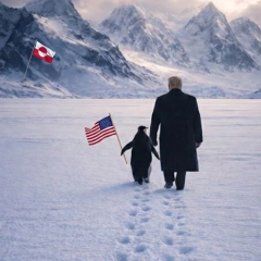 Трамп и пингвин в Гренландии