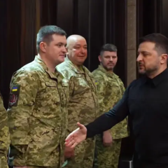 Украинские военные во время ППО