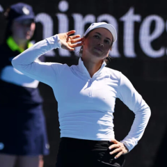 Юлия Путинцева на корте Australian Open