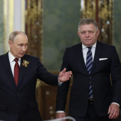 Примьер Словакии Фицо и Путин в Москве