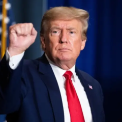 голова Трампа на фоне мира