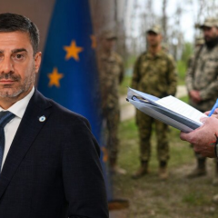 Мужчина в темному костюмі на допиті