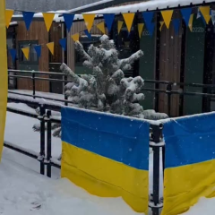 Українські олімпійці в селищі в Кортіні
