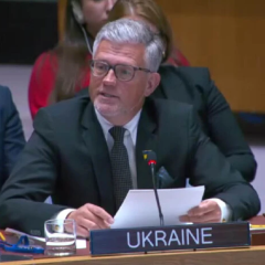 Мельник говорит на экстренном заседании РБ ООН