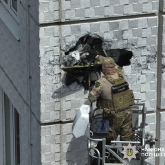 Боевая часть дрона на 15-м этаже