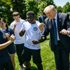 Трамп танцует YMCA с студентами