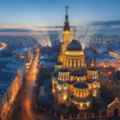 Мэр Харькова Терехов на фоне города