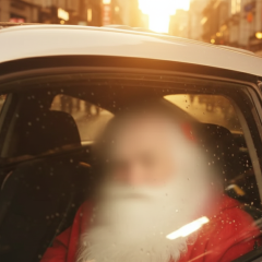 Drunk driver in a Santa suit