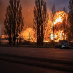 Explosion at the oil depot in Stary Oskol