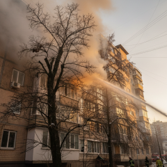 Пожежа у багатоповерхівці Києва