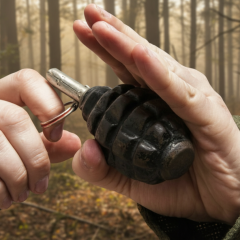 Grenade explosion during a proposal