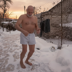 81-летний дедушка танцует на снегу