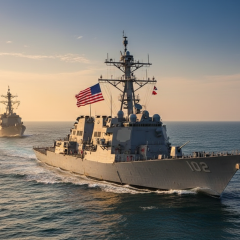 US aircraft carrier at sea