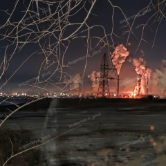 Strike of Ukrainian drones on the plant