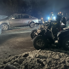 Столкновение квадроцикла с маршруткой