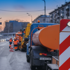 Дорожные работы в центре Киева