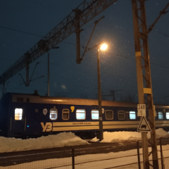 Вагон с пунктом обогрева в Польше