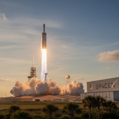 Иллюстрация к новостям про SpaceX Маска, который запускает 1 миллион спутников