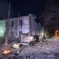 Руйнування в Одесі під час атаки