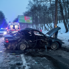 Фронтальное столкновение двух автомобилей в Киеве