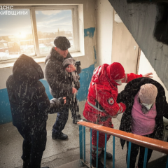 Fire in a nine-storey building in Vyshhorod