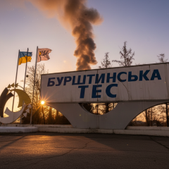 Зруйнована Бурштинська ТЕС після обстрілу