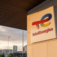 Логотип TotalEnergies та Лукойл на фоні