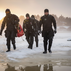 Поиск тела на водохранилище в Киеве