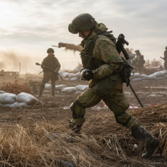 Північнокорейські війська в бою з російською армією