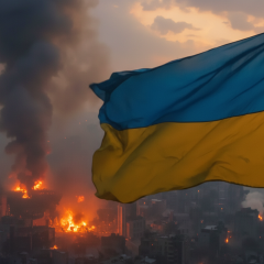 Изображение показывает обувь военных на фоне экономической диаграммы