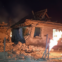 Дом разрушен в результате обстрела